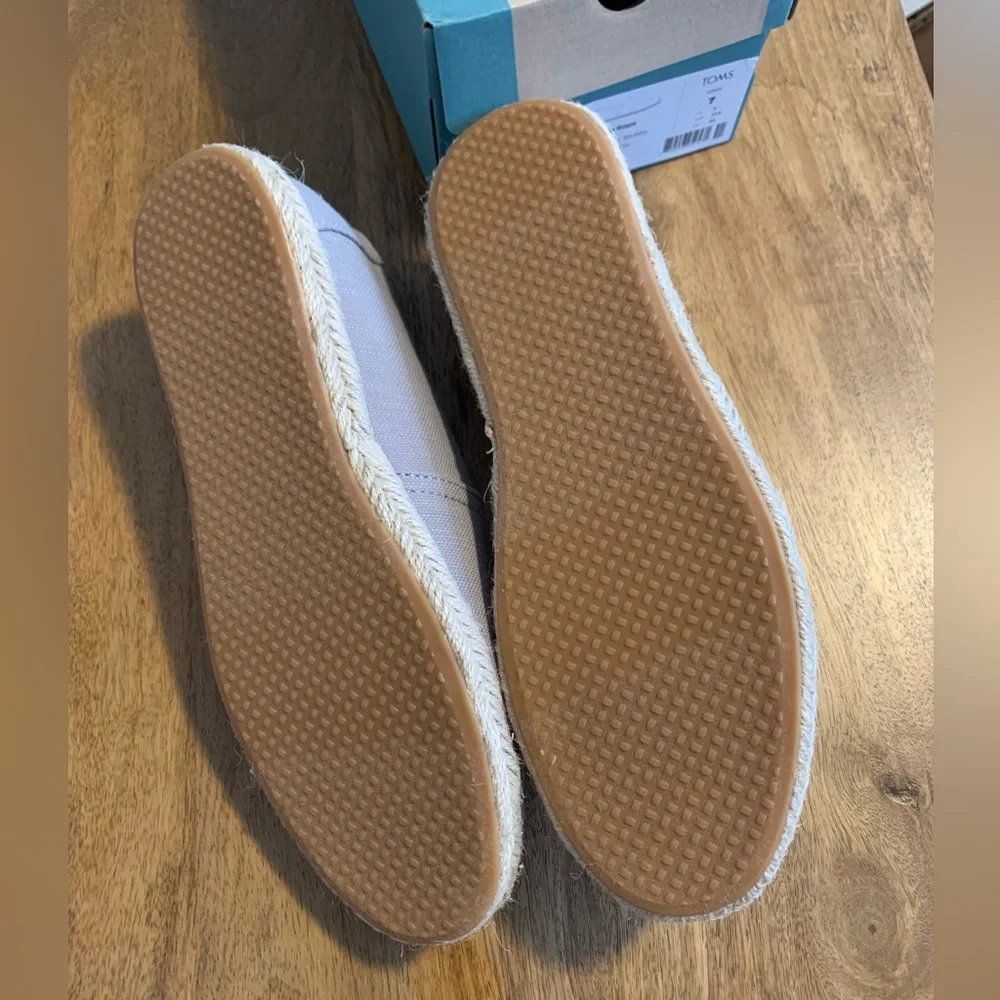 Toms Alpargata Women’s Grey Woven Espadrille Rope Sole Slip On Shoes Sz 7- NEW - Picture 4 of 4